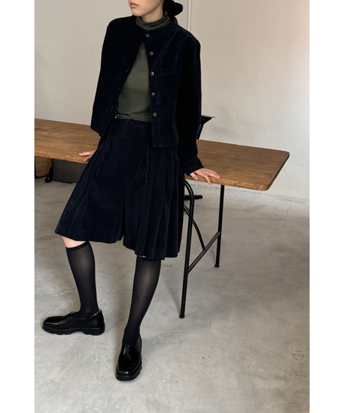 PEEP(ピープ)の「コーデュロイプリーツスカートパンツ (3colors)_ネイビー(その他パンツ・レディース・ネイビー・SMALL/MEDIUM)」の6枚目の写真