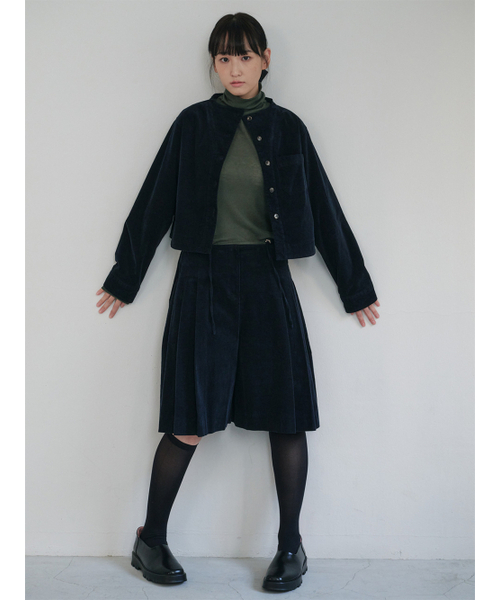 PEEP(ピープ)の「コーデュロイプリーツスカートパンツ (3colors)_ネイビー(その他パンツ・レディース・ネイビー・SMALL/MEDIUM)」の2枚目の写真