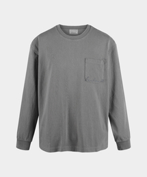 ウォッシュドポケットロングスリーブTシャツ - グレー