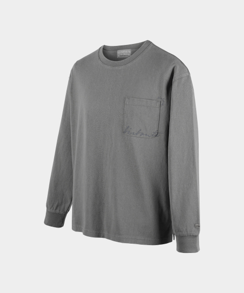 BIRBANTE(ビルバンテ)の「ウォッシュドポケットロングスリーブTシャツ - グレー(Tシャツ/カットソー・メンズ・グレー・SMALL/MEDIUM/LARGE/X-LARGE)」の2枚目の写真