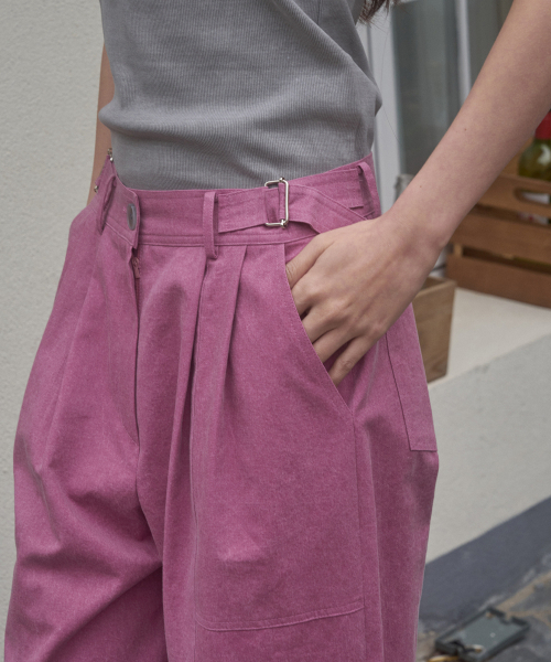 SIGREAT（シグレート）の「Pigment Buckle Wide Pants_Pink（その他パンツ・レディース・ピンク・FREE）」の4枚目の写真