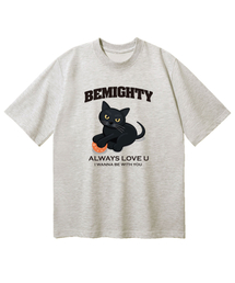 ブラックキャット オーバーサイズ 半袖Tシャツ [オートミール]