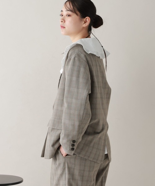 RAGEBLUE（レイジブルー）の「ルーズダブルテーラードジャケット/セットアップ対応（テーラードジャケット・レディース・ブラウン/ベージュ系2/ブラック系9・FREE）」の9枚目の写真