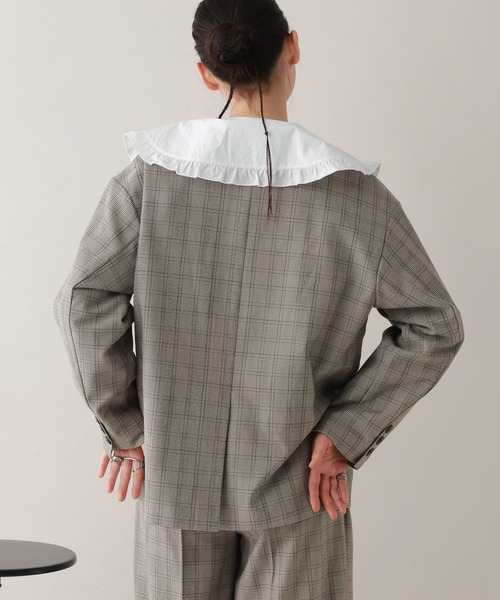 RAGEBLUE（レイジブルー）の「ルーズダブルテーラードジャケット/セットアップ対応（テーラードジャケット・レディース・ブラウン/ベージュ系2/ブラック系9・FREE）」の10枚目の写真