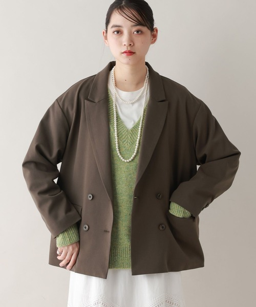 RAGEBLUE（レイジブルー）の「ルーズダブルテーラードジャケット/セットアップ対応（テーラードジャケット・レディース・ブラウン/ベージュ系2/ブラック系9・FREE）」の13枚目の写真