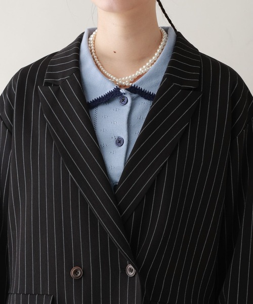 RAGEBLUE（レイジブルー）の「ルーズダブルテーラードジャケット/セットアップ対応（テーラードジャケット・レディース・ブラウン/ベージュ系2/ブラック系9・FREE）」の19枚目の写真