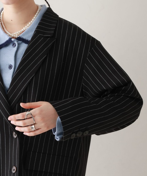 RAGEBLUE（レイジブルー）の「ルーズダブルテーラードジャケット/セットアップ対応（テーラードジャケット・レディース・ブラウン/ベージュ系2/ブラック系9・FREE）」の20枚目の写真