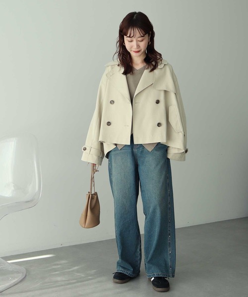 earth music&ecology（アースミュージックアンドエコロジー）の「【2026SS】スタッズデニムパンツ（デニムパンツ・レディース・ライトインディゴブルー/ブルー系その他・S/M）」の4枚目の写真