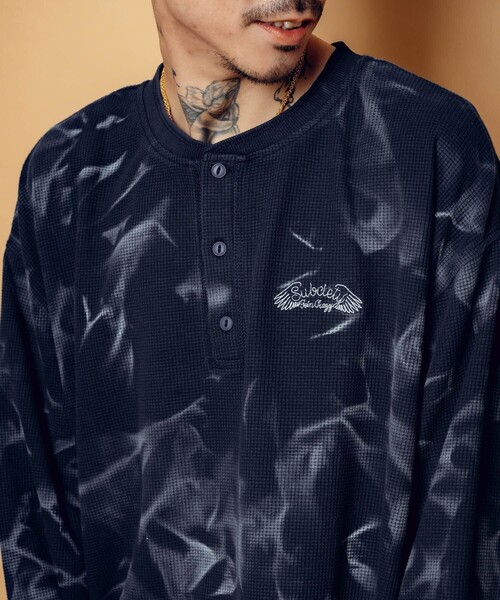 Subciety(サブサエティ)の「Henry neck waffle L/S(Tシャツ/カットソー・メンズ・グレー/ネイビー/ブラック・SMALL/MEDIUM/LARGE/X-LARGE)」の19枚目の写真