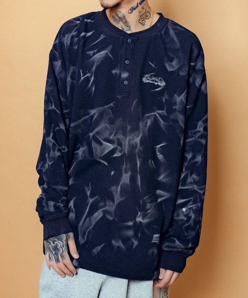 Subciety(サブサエティ)の「Henry neck waffle L/S(Tシャツ/カットソー・メンズ・グレー/ネイビー/ブラック・SMALL/MEDIUM/LARGE/X-LARGE)」の3枚目の写真