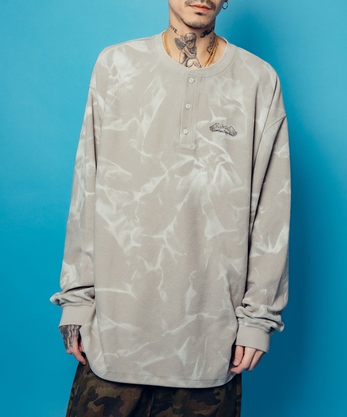 Subciety(サブサエティ)の「Henry neck waffle L/S(Tシャツ/カットソー・メンズ・グレー/ネイビー/ブラック・SMALL/MEDIUM/LARGE/X-LARGE)」の2枚目の写真