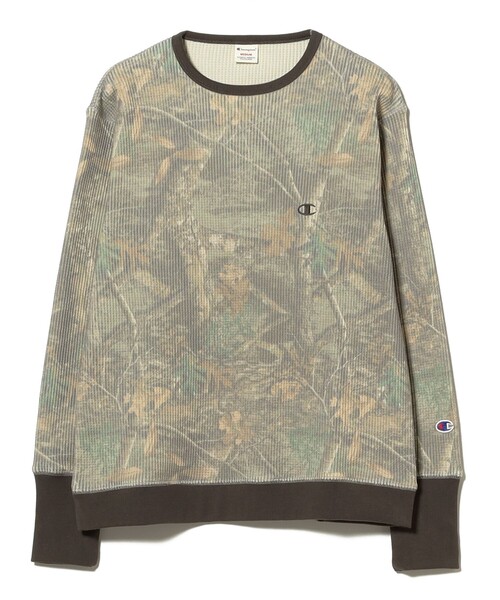 Ray BEAMS（レイビームス）の「【別注】Champion / ツリー サーマル Tシャツ（Tシャツ/カットソー・レディース・チャコールグレー/ベージュ・MEDIUM）」の2枚目の写真