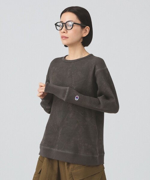 Ray BEAMS（レイビームス）の「【別注】Champion / ツリー サーマル Tシャツ（Tシャツ/カットソー・レディース・チャコールグレー/ベージュ・MEDIUM）」の14枚目の写真