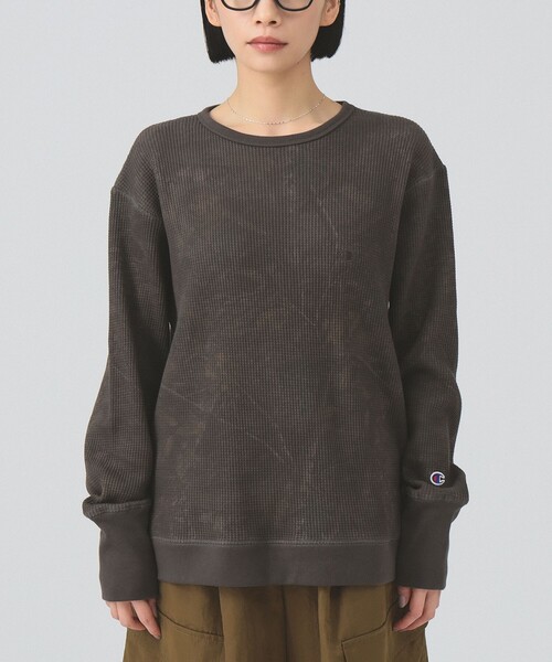 Ray BEAMS（レイビームス）の「【別注】Champion / ツリー サーマル Tシャツ（Tシャツ/カットソー・レディース・チャコールグレー/ベージュ・MEDIUM）」の15枚目の写真