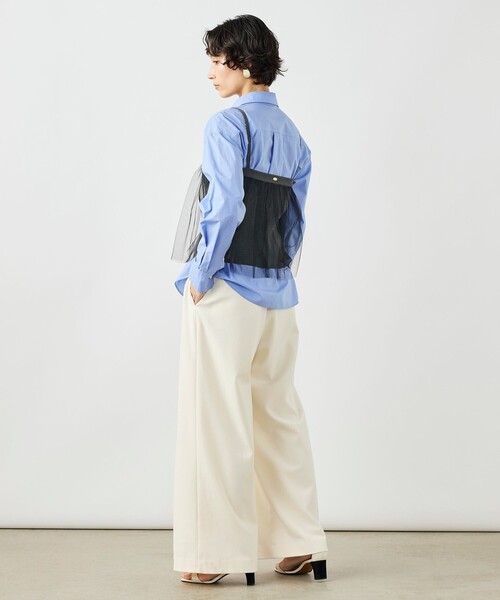 NOLLEY’S（ノーリーズ）の「《手洗い可能》チュールリブビスチェ（キャミソール・レディース・ブラック/チャコールグレー・38）」の6枚目の写真