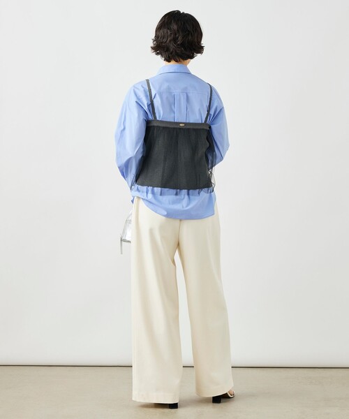 NOLLEY’S（ノーリーズ）の「《手洗い可能》チュールリブビスチェ（キャミソール・レディース・ブラック/チャコールグレー・38）」の8枚目の写真