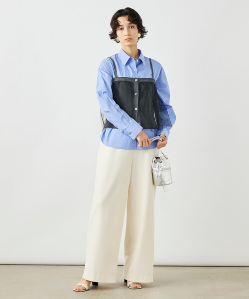 NOLLEY’S（ノーリーズ）の「《手洗い可能》チュールリブビスチェ（キャミソール・レディース・ブラック/チャコールグレー・38）」の10枚目の写真