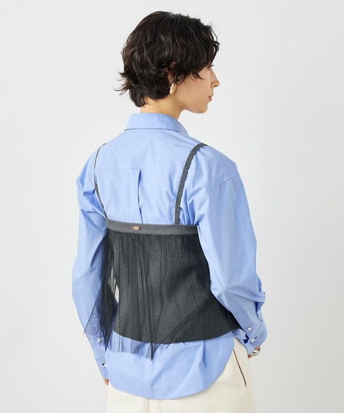 NOLLEY’S（ノーリーズ）の「《手洗い可能》チュールリブビスチェ（キャミソール・レディース・ブラック/チャコールグレー・38）」の16枚目の写真