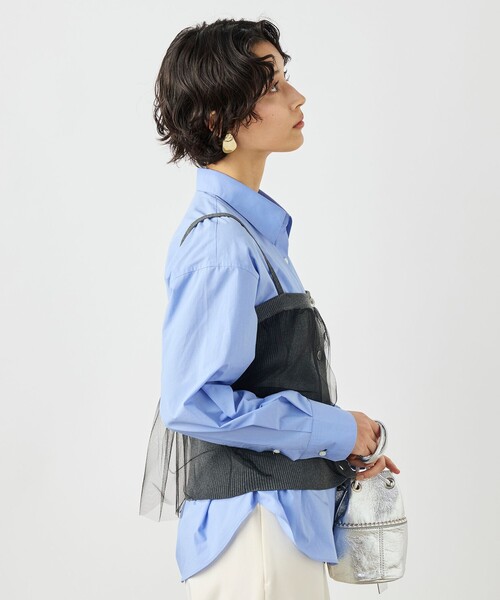 NOLLEY’S（ノーリーズ）の「《手洗い可能》チュールリブビスチェ（キャミソール・レディース・ブラック/チャコールグレー・38）」の17枚目の写真