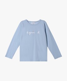 agnes b. | キッズ ロゴ ハート プリント コットン 長袖 Tシャツ(Tシャツ/カットソー)