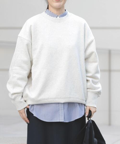 FORK&SPOON（フォークアンドスプーン）の「FORK&SPOON　バックボタンスウェット（スウェット・レディース・オートミール/ネイビー・1）」の17枚目の写真