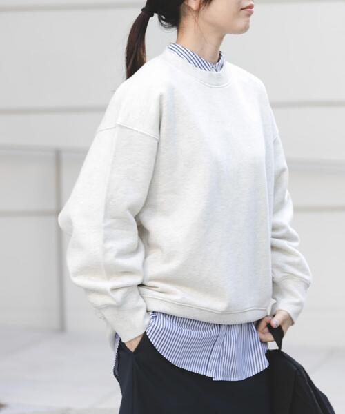 FORK&SPOON（フォークアンドスプーン）の「FORK&SPOON　バックボタンスウェット（スウェット・レディース・オートミール/ネイビー・1）」の21枚目の写真