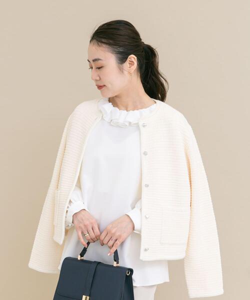 URBAN RESEARCH ROSSO WOMEN（アーバンリサーチ　ロッソ）の「『WEB限定』コサージュカラー2WAYブラウス（シャツ/ブラウス・レディース・オフホワイト/ブラック系その他・FREE）」の4枚目の写真