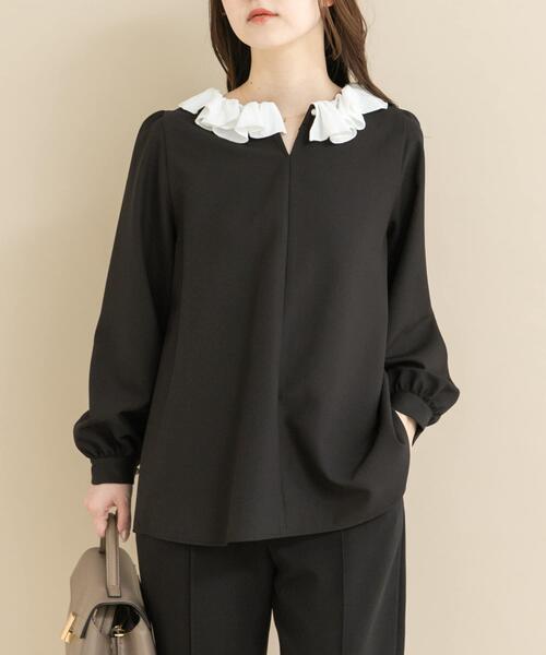 URBAN RESEARCH ROSSO WOMEN（アーバンリサーチ　ロッソ）の「『WEB限定』コサージュカラー2WAYブラウス（シャツ/ブラウス・レディース・オフホワイト/ブラック系その他・FREE）」の18枚目の写真