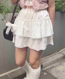 ○デザインティアードリボンミニスカート
