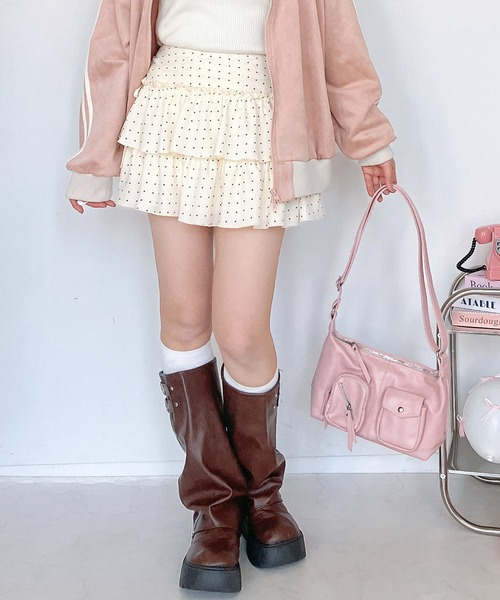 AS KNOW AS plus(アズノゥアズプラス)の「○デザインティアードリボンミニスカート(チェック・ドット)セットアップ対応(スカート・レディース・ブラック系その他/ブラック系/ネイビー系/ベージュ系その他・FREE)」の8枚目の写真