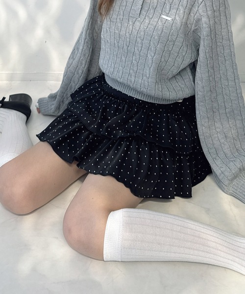 AS KNOW AS plus(アズノゥアズプラス)の「○デザインティアードリボンミニスカート(チェック・ドット)セットアップ対応(スカート・レディース・ブラック系その他/ブラック系/ネイビー系/ベージュ系その他・FREE)」の13枚目の写真
