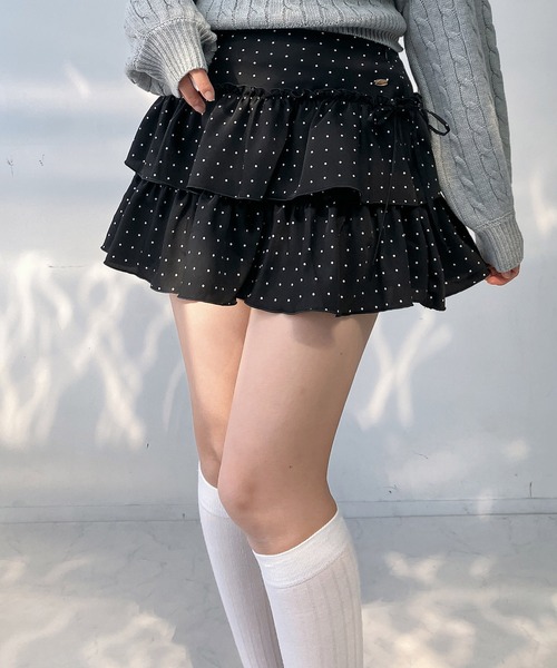 AS KNOW AS plus(アズノゥアズプラス)の「○デザインティアードリボンミニスカート(チェック・ドット)セットアップ対応(スカート・レディース・ブラック系その他/ブラック系/ネイビー系/ベージュ系その他・FREE)」の15枚目の写真