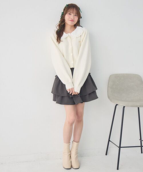 ems excite(エムズエキサイト)の「丸襟NTカーデ(カーディガン/ボレロ・レディース・ダークブルー/チャコールグレー/ナチュラル・FREE)」の14枚目の写真