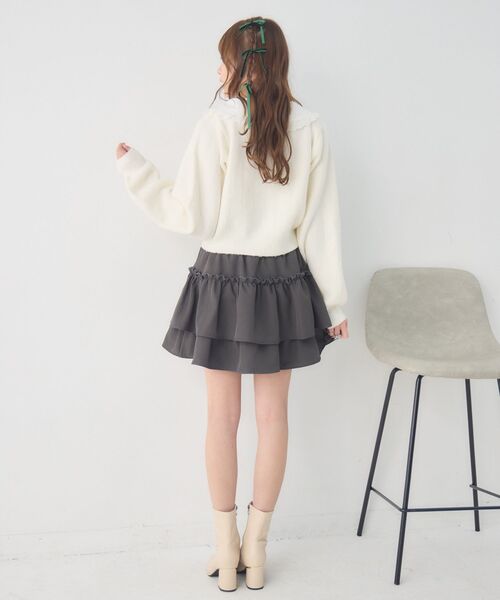 ems excite(エムズエキサイト)の「丸襟NTカーデ(カーディガン/ボレロ・レディース・ダークブルー/チャコールグレー/ナチュラル・FREE)」の16枚目の写真