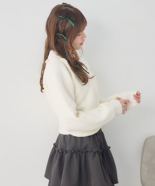 ems excite(エムズエキサイト)の「丸襟NTカーデ(カーディガン/ボレロ・レディース・ダークブルー/チャコールグレー/ナチュラル・FREE)」の19枚目の写真