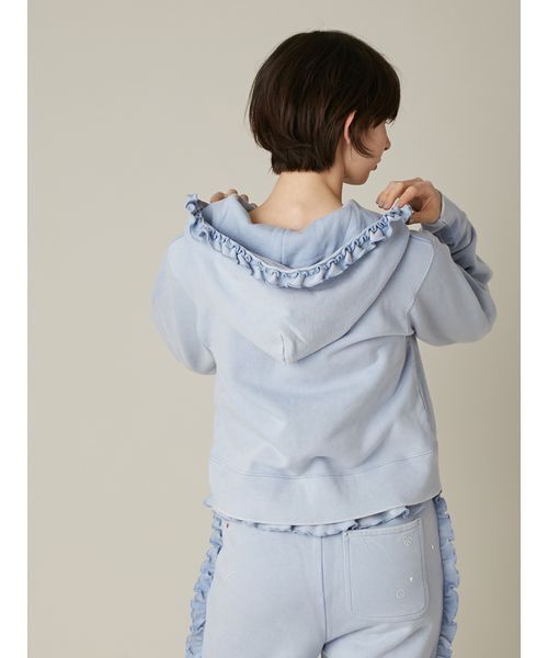 FURFUR（ファーファー）の「フリルジップアップフーディー（パーカー・レディース・グレー/チャコールグレー/ブルー・F）」の7枚目の写真