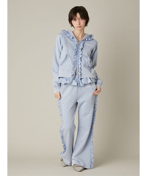 FURFUR（ファーファー）の「フリルジップアップフーディー（パーカー・レディース・グレー/チャコールグレー/ブルー・F）」の13枚目の写真