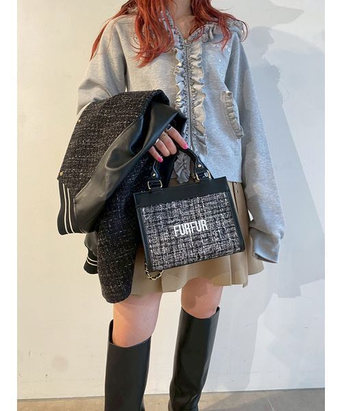 FURFUR（ファーファー）の「フリルジップアップフーディー（パーカー・レディース・グレー/チャコールグレー/ブルー・F）」の15枚目の写真