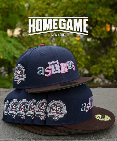 ニューエラ【NEW ERA】-HOMEGAME別注 ヒューストン・アストロズ キャップ【Houston Astros CO 59FIFTY 45th Anniversary Oceanside Blue/Brown】
