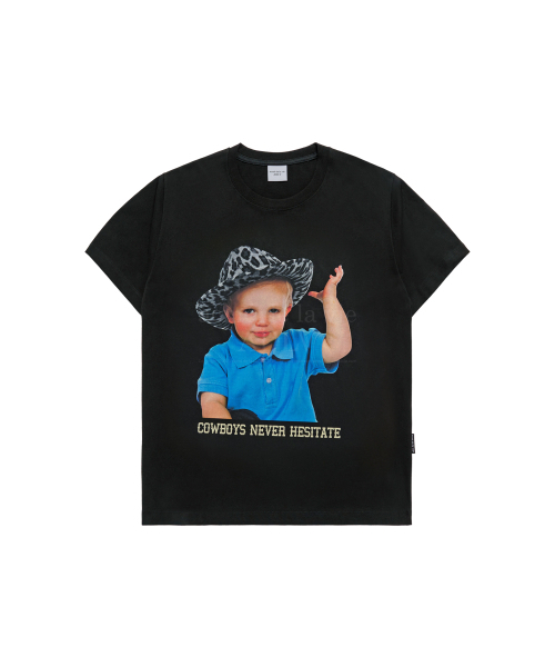 acme de la vie(アクメドラビ)の「COWBOY LETTERING BABY FACE SHORT SLEEVE T-SHIRT(Tシャツ/カットソー・メンズ・ブラック・FREE)」の1枚目の写真