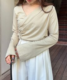 CAPRICIEUX LE'MAGE | ドレープアシメネックTシャツ(Tシャツ/カットソー)