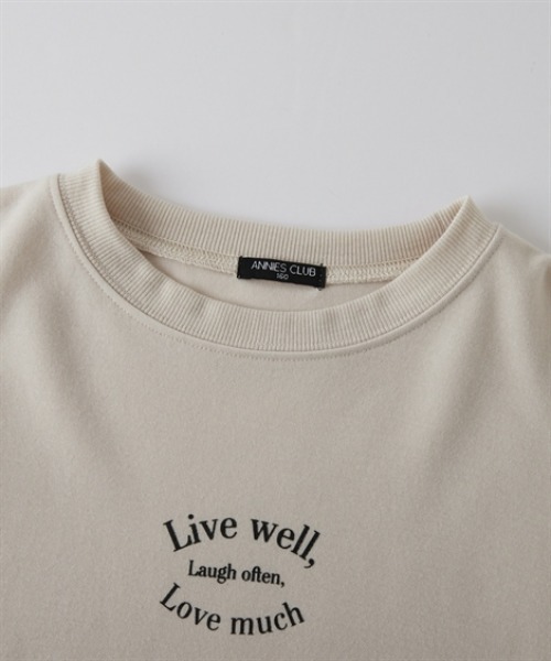 QUNTSTYLE(キュントスタイル)の「袖リボン使いフェイクレイヤードトレーナー(スウェット・キッズ・ブラック/ベージュ・110/120/130/140/150/160)」の3枚目の写真