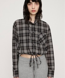 SLY | 【2026SS新作】CHECK HOODIE SH チェックフーディーシャツ 冬服 春服(シャツ/ブラウス)