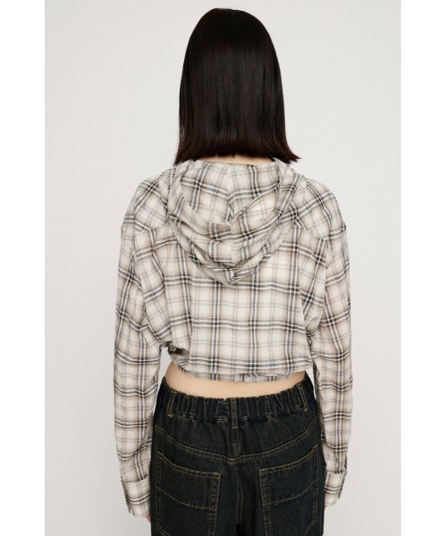 SLY（スライ）の「【2026SS新作】CHECK HOODIE SH チェックフーディーシャツ 冬服 春服（シャツ/ブラウス・レディース・ブラック系その他2/ベージュ系その他・FREE）」の10枚目の写真