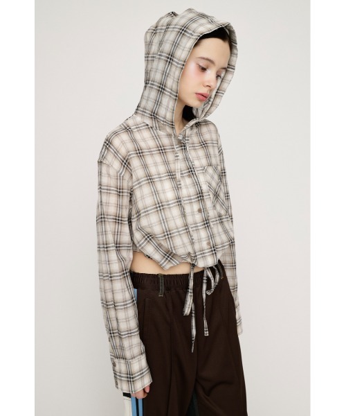 SLY（スライ）の「【2026SS新作】CHECK HOODIE SH チェックフーディーシャツ 冬服 春服（シャツ/ブラウス・レディース・ブラック系その他2/ベージュ系その他・FREE）」の14枚目の写真