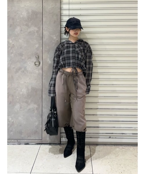 SLY(スライ)の「【2026SS新作】CHECK HOODIE SH チェックフーディーシャツ 冬服 春服(シャツ/ブラウス・レディース・ブラック系その他2/ベージュ系その他・FREE)」の20枚目の写真