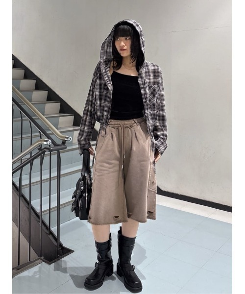 SLY(スライ)の「【2026SS新作】CHECK HOODIE SH チェックフーディーシャツ 冬服 春服(シャツ/ブラウス・レディース・ブラック系その他2/ベージュ系その他・FREE)」の22枚目の写真