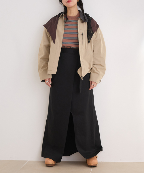 IENA LA BOUCLE（イエナラブークル）の「IENA LA BOUCLE チノラップスカート（スカート・レディース・ブラック/ナチュラル・36/38）」の10枚目の写真