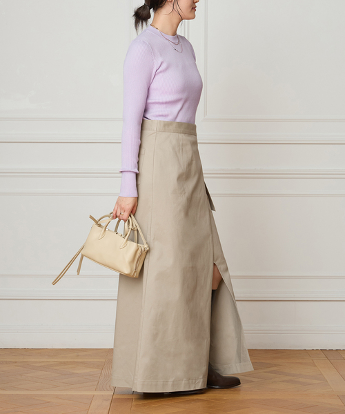 IENA LA BOUCLE（イエナラブークル）の「IENA LA BOUCLE チノラップスカート（スカート・レディース・ブラック/ナチュラル・36/38）」の7枚目の写真