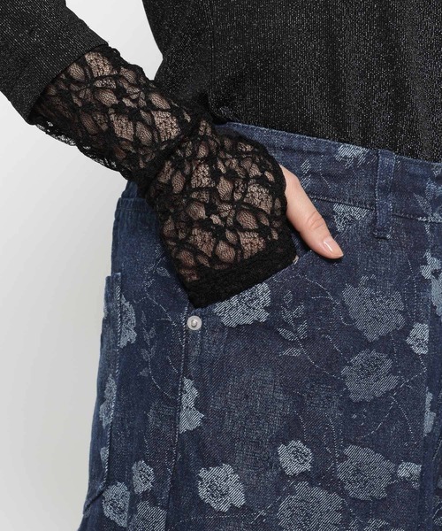 HARE（ハレ）の「フラワーガラデニムパンツ(HARE)（デニムパンツ・レディース・ブラック/ブルー・FREE）」の19枚目の写真